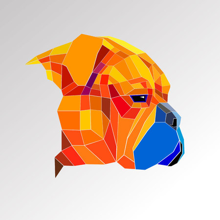 dog mastiff illustration portrait puppy bullmastiff graphic eyes ears eye shadow face noseのイラスト素材