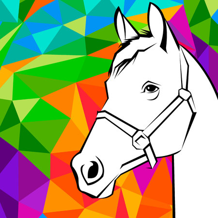 rearing horse fine vector silhouette, vector horse animal illustration mustangのイラスト素材