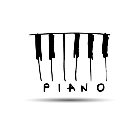 Piano keyboards vector illustrations. Various angles and viewsのイラスト素材