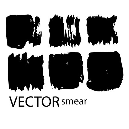 Set of Black ink vector stainsのイラスト素材