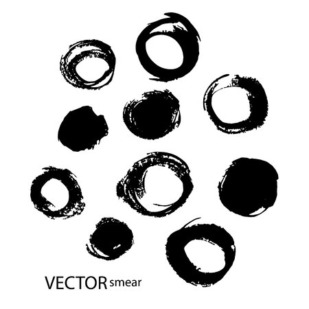 Set of Black ink vector stainsのイラスト素材