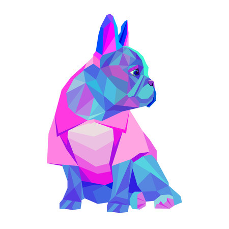 dog vector breed cute pet animal bulldog frenchのイラスト素材
