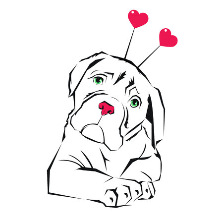 icon design dog vector emblem illustration conceptのイラスト素材