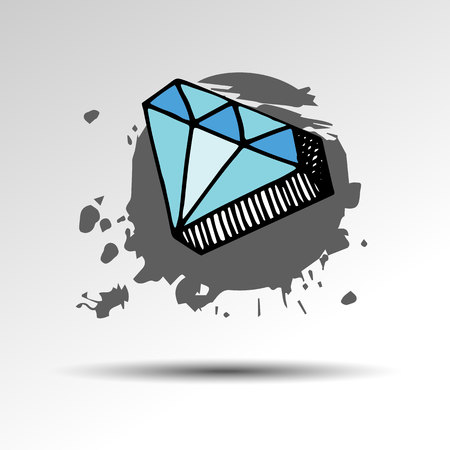 diamond vector crystal brilliant shiny gemstone icon gemstone jewelry expensiveのイラスト素材