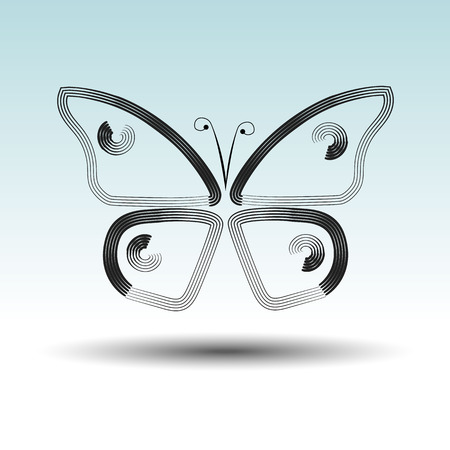 vector butterfly insect art white decorative colorのイラスト素材