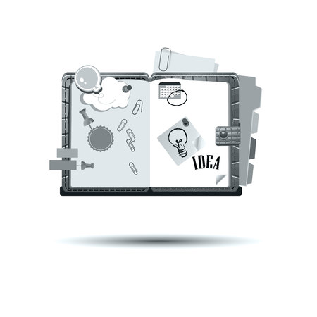 vector notepad notebook business symbol idea paperのイラスト素材