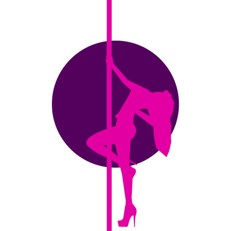 pole girl illustration dancer strip vector stripper silhouette sexy clubのイラスト素材