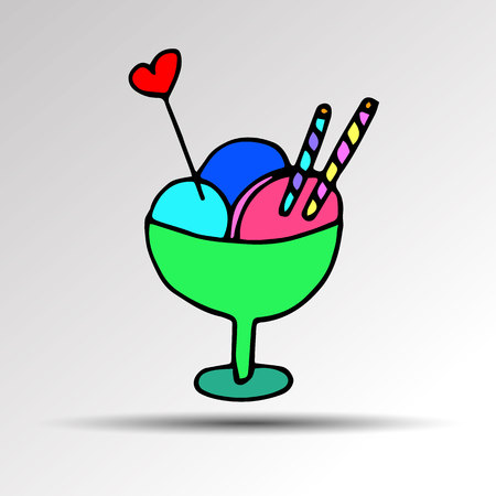 ice cone vector snack summer cold dessertのイラスト素材