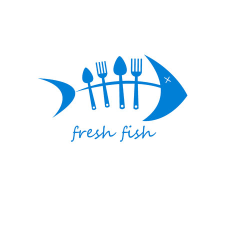 fork spoon fish vector cooking food symbolのイラスト素材