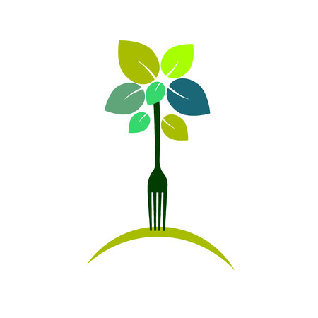 organic leaf icon vegetarian green vector signのイラスト素材