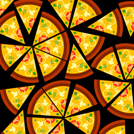 pizza vector food slice illustration cheese restaurantのイラスト素材