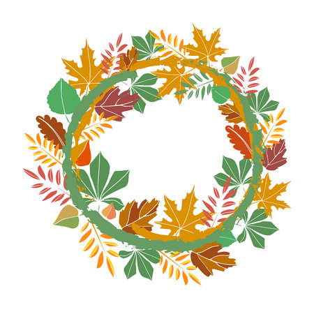autumn fall season vector design nature backgroundのイラスト素材