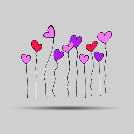 heart vector red day symbol element love icon design color romanticのイラスト素材