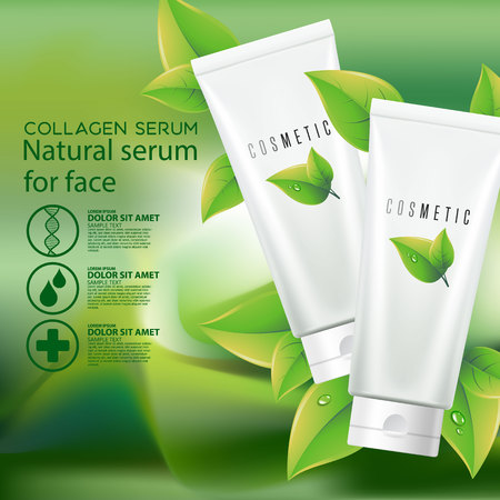 Cosmetic beauty cream bottle design vector. Care, cosmeticのイラスト素材