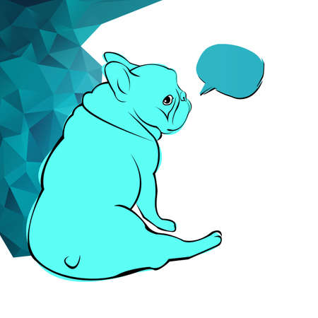 A cute bulldog, pet dog, animal, french breed, vector illustration.のイラスト素材