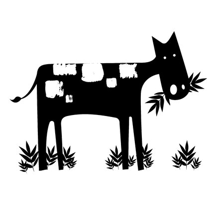 cow vector cartoon farm cute animal illustrationのイラスト素材
