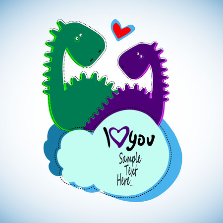 Cute smiling dinosaur on a white background. Vector illustration of the ancient animals in the children's style.のイラスト素材