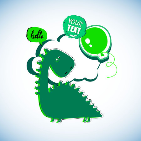 Cute smiling dinosaur.のイラスト素材