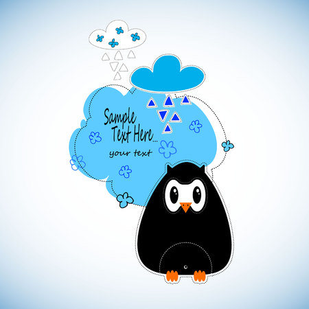 Cute cartoon owls vector set for baby showers, birthdays and invitation designsのイラスト素材