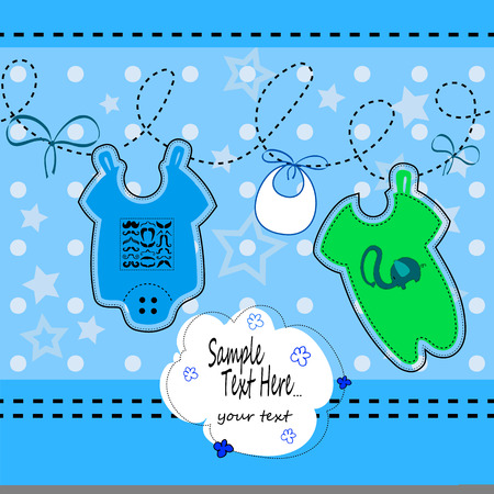 Child, fashion, birth, clothing, cute, illustration, little, wear, bodysuit, birthday, baby.のイラスト素材