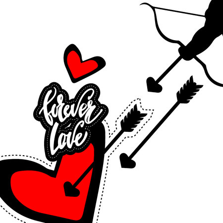 Cupid angels. Silhouette of Cupid. Valentines day.のイラスト素材
