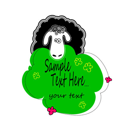 lamb, sheep, animal, farm, illustration, vector, cartoon, white, cute, mammalのイラスト素材