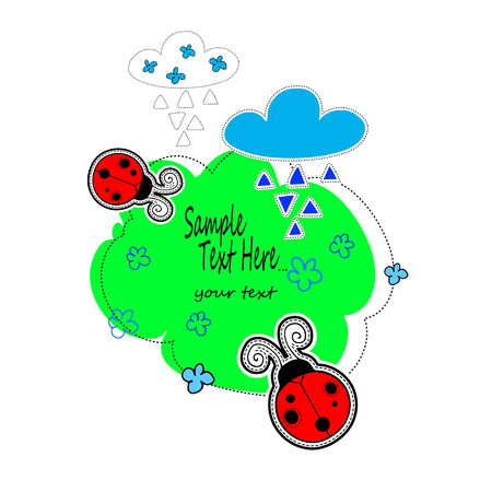 ladybug, vector, bug, insect, nature, ladybird, illustration, cute, redのイラスト素材