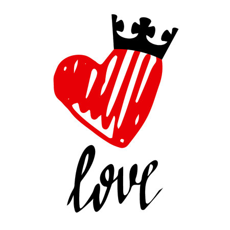 A vector of heart and the word loveのイラスト素材