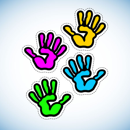 vector color handprintのイラスト素材