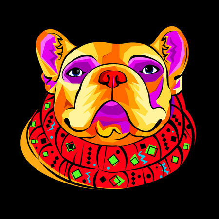 French Bulldog. Vector illustration for a poster. Cute puppy.のイラスト素材