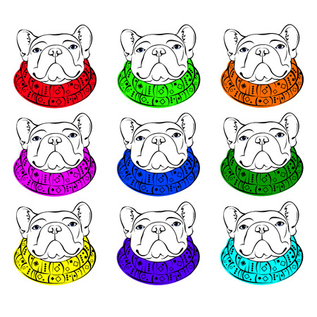 French Bulldog. Vector illustration for a poster. Cute puppy.のイラスト素材