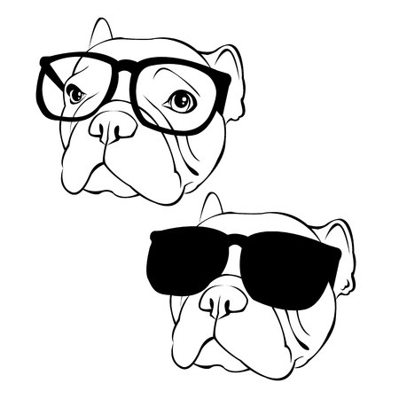 French Bulldog. Vector illustration for a poster. Cute puppy. dog.のイラスト素材