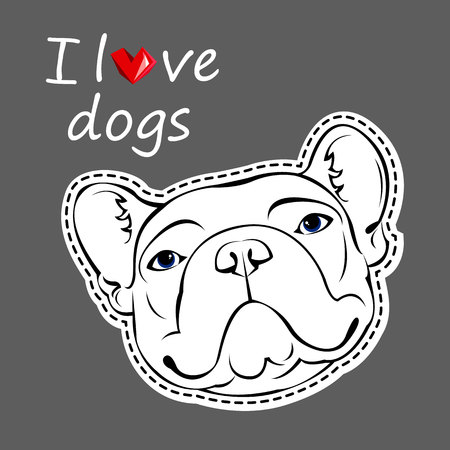 French Bulldog. Vector illustration for a poster. Cute puppy. dogのイラスト素材