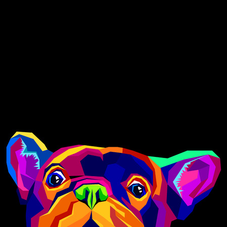 French Bulldog. Vector illustration for a poster. Cute puppy. dogのイラスト素材