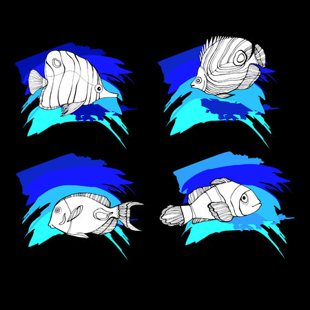 fish vector underwater sea ocean illustration marineのイラスト素材