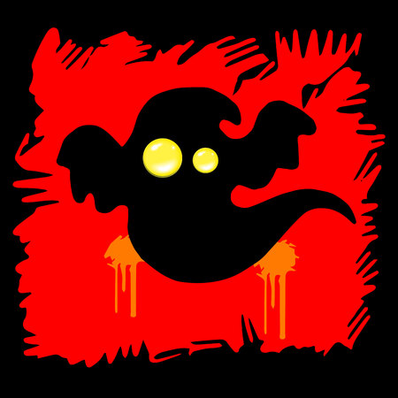 ghost, vector, halloween, spooky, illustration, cartoon, fear, design, scary, white, holidayのイラスト素材