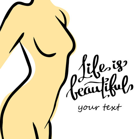 silhouette, illustration, vector, beauty, line, icon, health, body, girlのイラスト素材