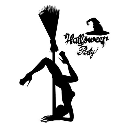 Set of silhouette image of Halloween witches. Witch, halloween, vector, cartoon, illustration, hatのイラスト素材