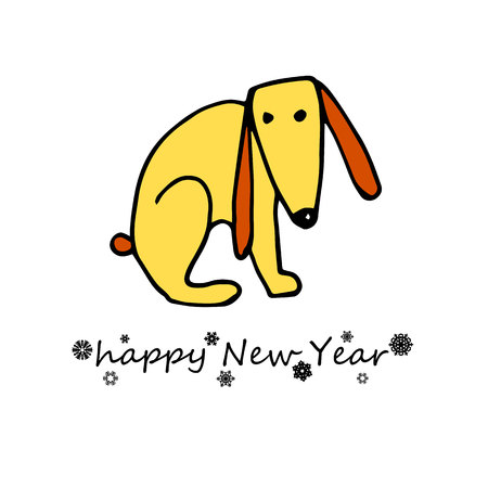 Year, dog, Chinese, new, vector, illustration, symbol, zodiac, design, decorationのイラスト素材