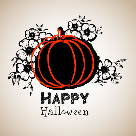 halloween, pumpkin, vector, autumn, holiday, orange, symbol, vegetable, illustrationのイラスト素材