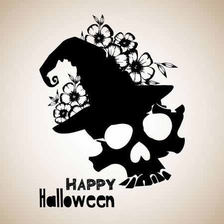 death, skull, vector, dead, skeleton, halloween, illustration, cartoon, horror, designのイラスト素材