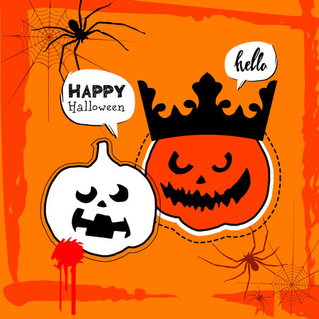 halloween, pumpkin, vector, autumn, holiday, orange, symbol, vegetable, illustrationのイラスト素材