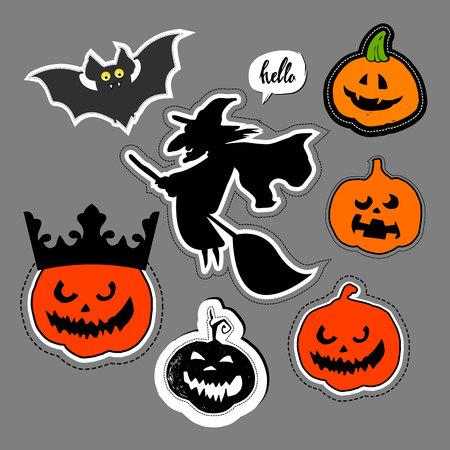 halloween, pumpkin, vector, autumn, holiday, orange, symbol, vegetable, illustrationのイラスト素材
