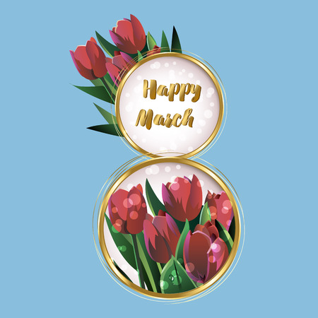 march, day, vector, holiday, greeting, international, springのイラスト素材