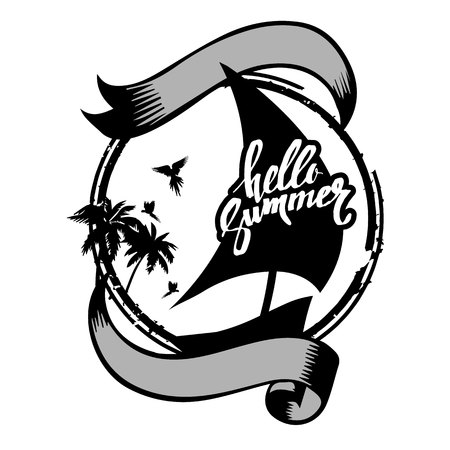 sailboat, vector, boat, sail, marine, nautical, symbolのイラスト素材