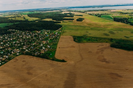 Nature in Belarus. View from helicopter, Minskの写真素材
