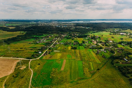 Nature in Belarus. View from helicopter, Minskの写真素材