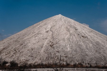 White chemical mountains. Production wastes of chemical plant.の写真素材