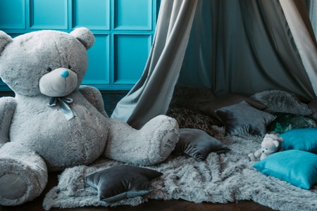 Valentine day love beautiful. Heart gaarland hanging on branch of tree onの写真素材