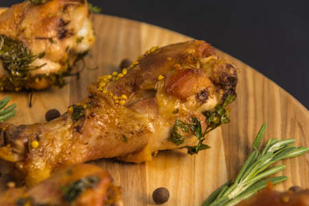 Baked chicken legsの写真素材